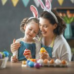 family preparing for Easter