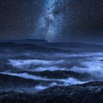 Milky way over Tatra Mountains at night in Poland