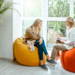 Woman with psychologist in the office